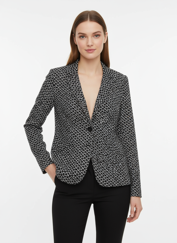 Modni blejzer 'Crno-bijeli uzorak'